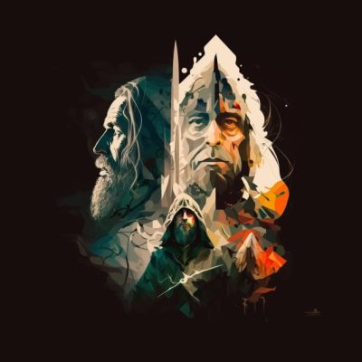 Colourful Abstract Illustration Of Lord Of The Rin Throw Pillow Official Lord Of The Rings Store