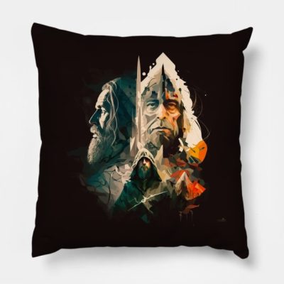 Colourful Abstract Illustration Of Lord Of The Rin Throw Pillow Official Lord Of The Rings Store
