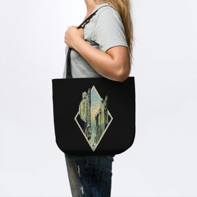 Kings By The River Digital Art Diamond Frame Black Tote Official Lord Of The Rings Store