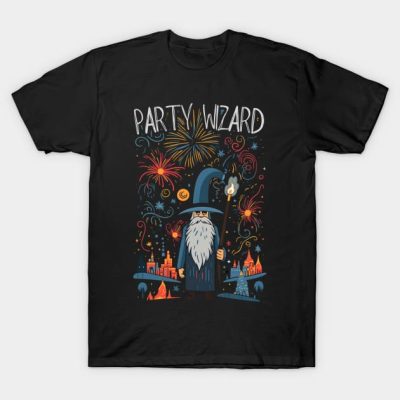 Party Wizard Fireworks Fantasy T-Shirt Official Lord Of The Rings Store