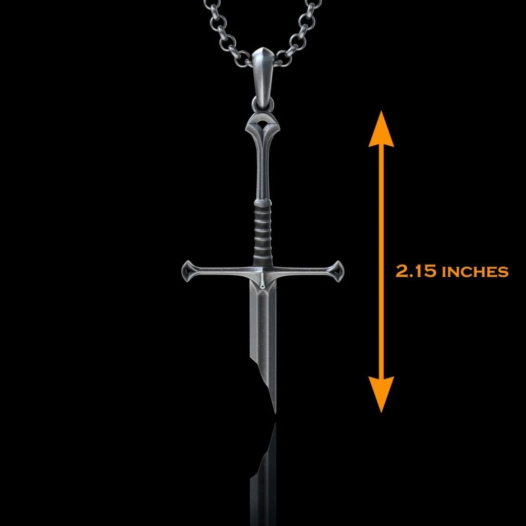 New Lord Necklace The Rings Power Flame of the West Silver Plated Broken Sword Pendant for 4 - Lord Of The Rings Store