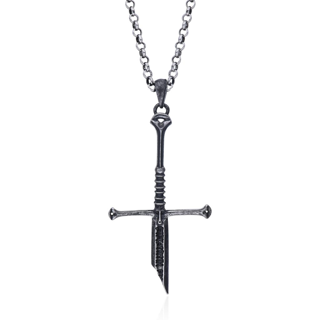 New the Lord Narsil Necklace The Rings Power Flame of the West Silver Plated Broken Sword - Lord Of The Rings Store