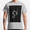Curled Dragon - White On Black T-Shirt Official Lord Of The Rings Store