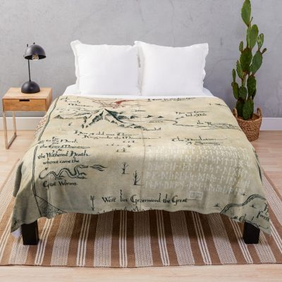 Maps And Red Dragon Throw Blanket Official Lord Of The Rings Store