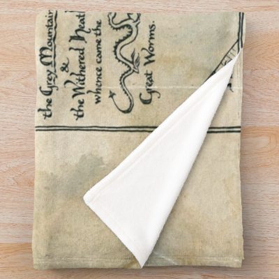 Maps And Red Dragon Throw Blanket Official Lord Of The Rings Store