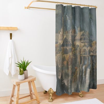 Rivendell Shower Curtain Official Lord Of The Rings Store