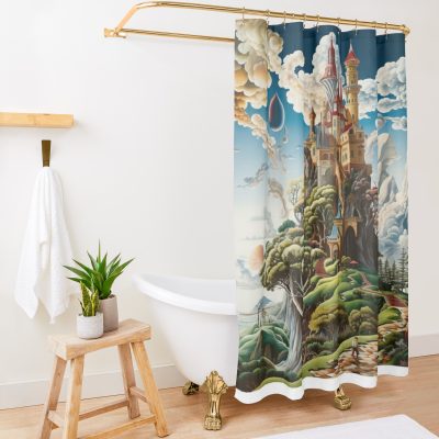 Fantasy Castle World Shower Curtain Official Lord Of The Rings Store