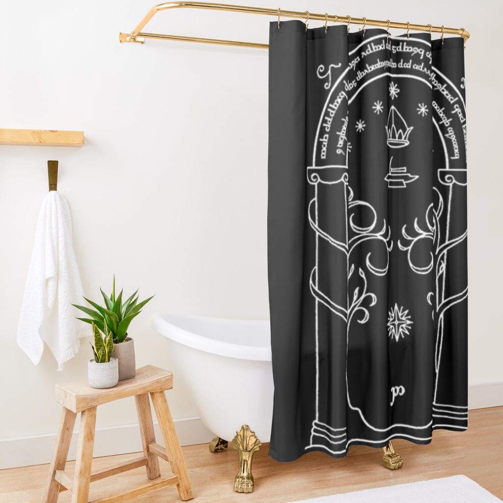 Moon Gate Shower Curtain Official Lord Of The Rings Store