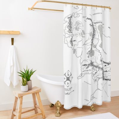 Fantasy Map Shower Curtain Official Lord Of The Rings Store