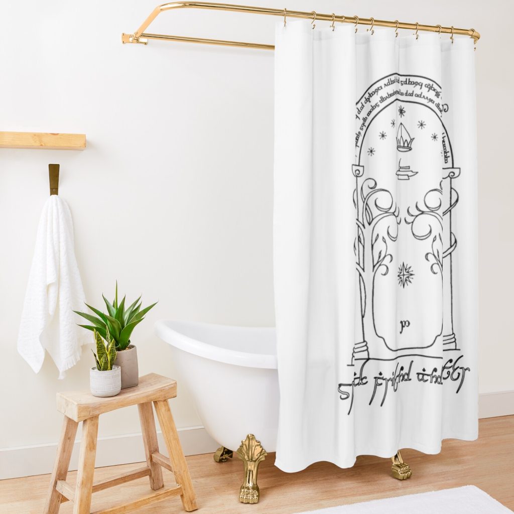 Speak Friend & Enter (Door Of Moria) Shower Curtain Official Lord Of The Rings Store