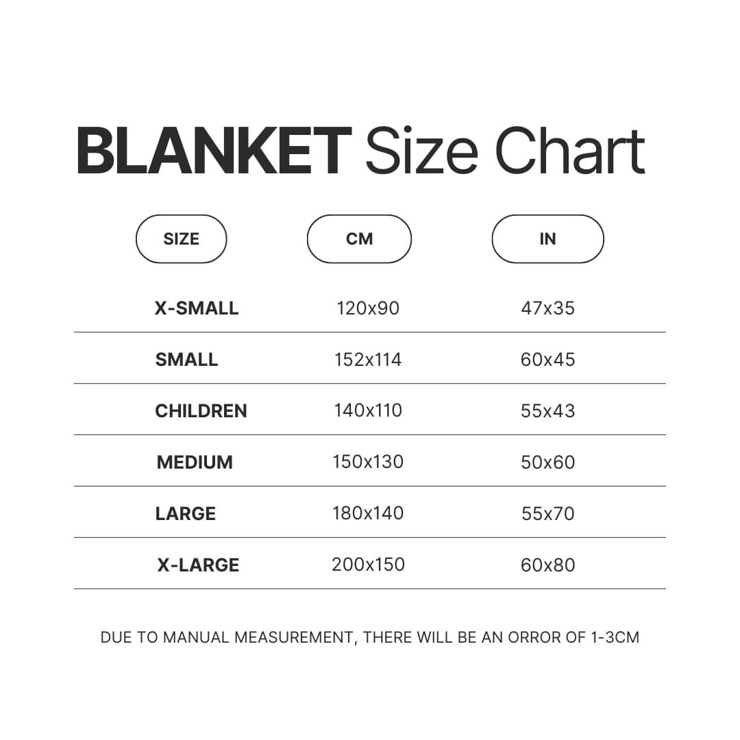Blanket Size Chart - Lord Of The Rings Store