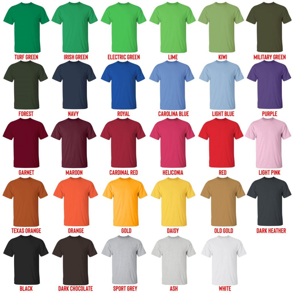 t shirt color chart - Lord Of The Rings Store